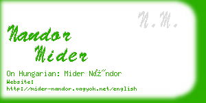 nandor mider business card